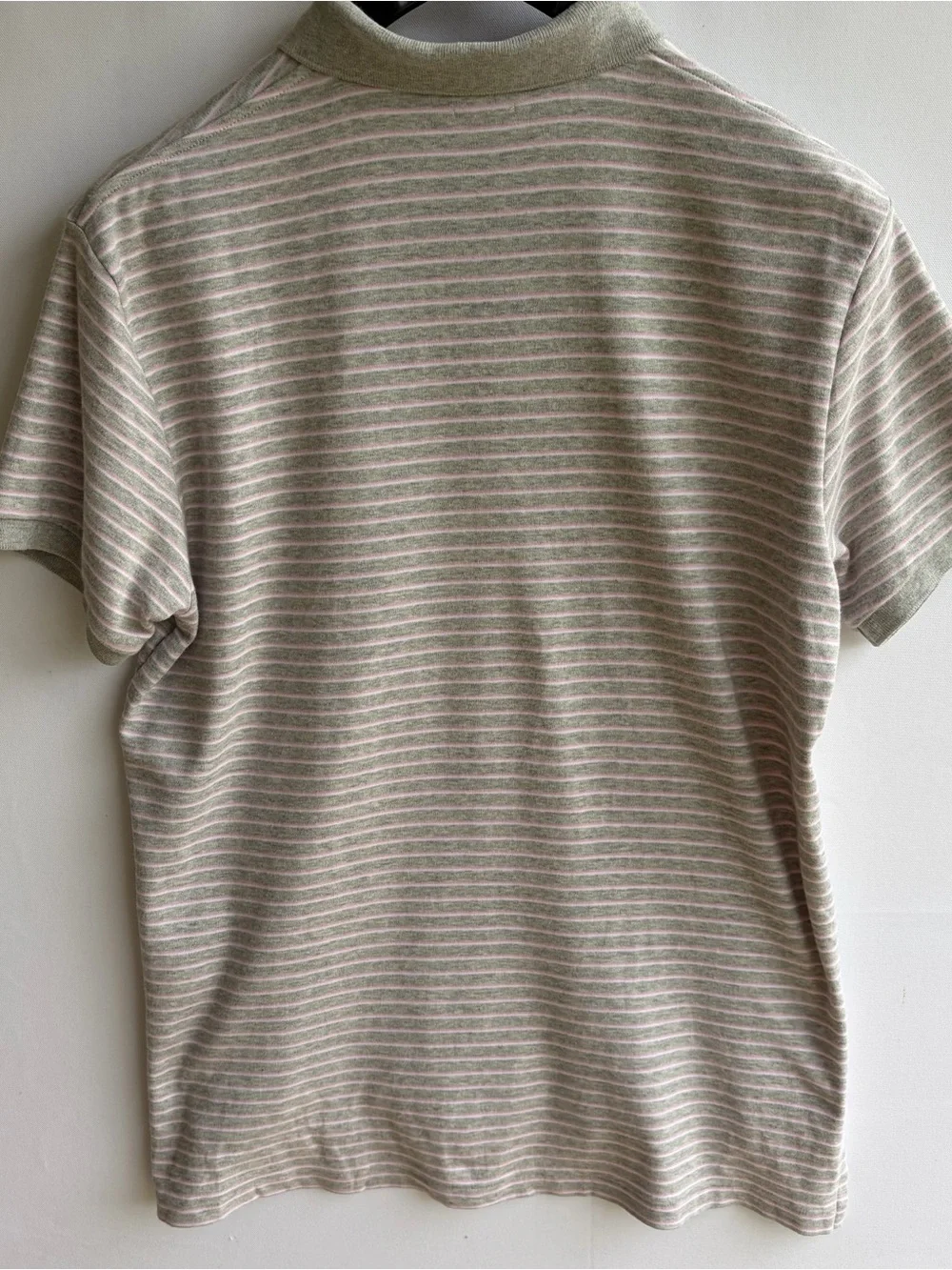 Polo Ralph Lauren Striped Polo Shirt Grey Pink Custom Fit Medium